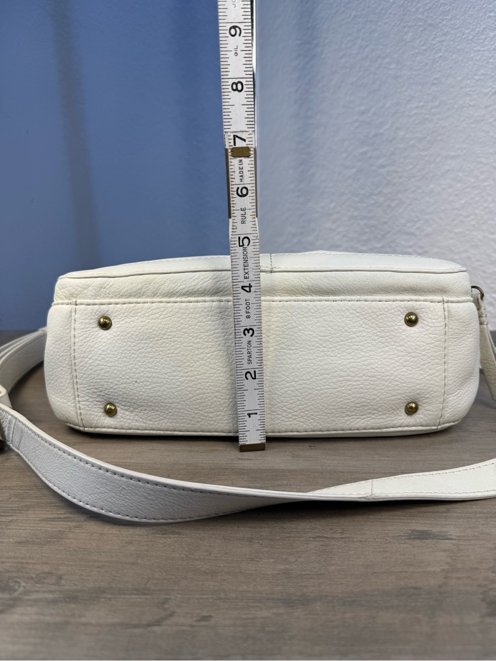 American Leather Co Marino Crossbody NEW W/O Tags Winter White 2 Straps - Picture 11 of 16